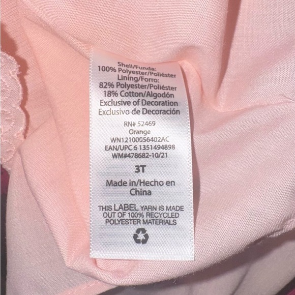 NWT Wonder Nation Girls 3T OrangeSequin Gingham Spring Dress Short Sleeve Ruffle - Picture 12 of 13